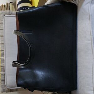 Banana Republic black leather tote bag
